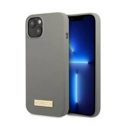 Guess GUHMP13MSPLG iPhone 13 6,1" szary/grey hard case Silicone Logo Plate MagSafe