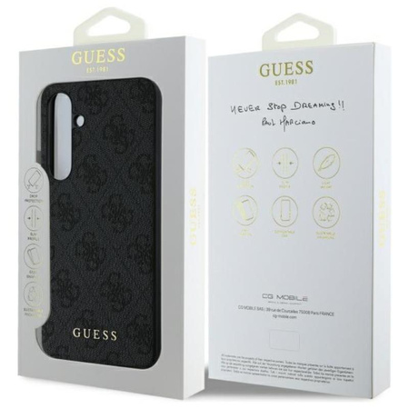 Guess 4G Metal Gold Logo - Pouzdro pro Samsung Galaxy S24 FE (šedá)