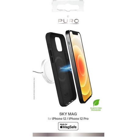 PURO SKYMAG - Tasche iPhone 12 / iPhone 12 Pro Hergestellt für MagSafe (schwarz)