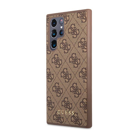 Guess 4G Metal Logo - Hülle für Samsung Galaxy S23 Ultra (Braun)