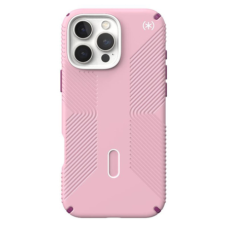 Speck Presidio2 Grip ClickLock & MagSafe - Coque pour iPhone 16 Pro Max (Wednesday Pink / Boysenberry Purple / White)
