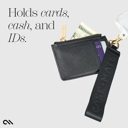Case-Mate Essential Phone Strap with Wallet - univerzální řemínek na telefon s peněženkou (černý)