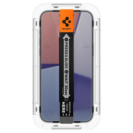 Spigen GLAS.TR EZ FIT Privacy - Verre trempé avec filtre de confidentialité pour iPhone 15 Pro Max