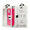 Karl Lagerfeld Choupette Head - pouzdro pro iPhone 12 / iPhone 12 Pro (fluo růžová)