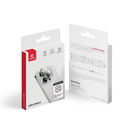 Crong Lens Shield - Glas für Kamera und Objektiv iPhone 16 Pro / iPhone 16 Pro Max / iPhone 15 Pro / iPhone 15 Pro Max