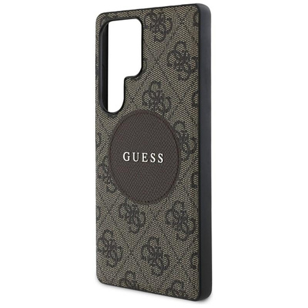 Guess 4G Round Patch Classic Logo MagSafe - Etui do Samsung Galaxy S25 Ultra (brązowy)