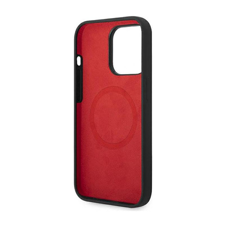 Ferrari Liquid Silicone Case Metal Logo MagSafe – Etui iPhone 14 Pro Max (Czarny)