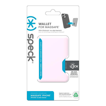 Speck ClickLock Wallet For MagSafe - Portefeuille magnétique MagSafe (Rose Nimbus)