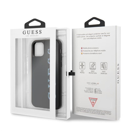 Guess Dupla rétegű csillám tok Logo többszínű - iPhone 11 Pro tok (fekete/többszínű)