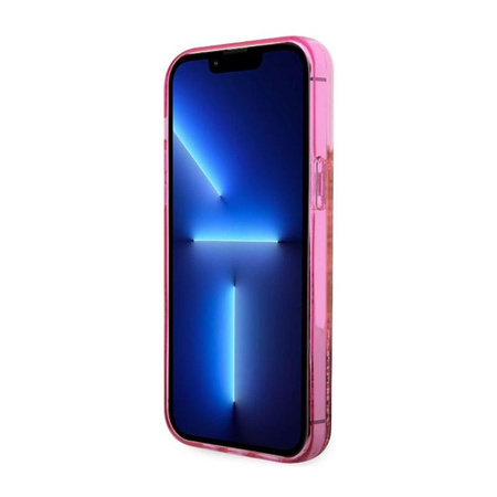 Guess Liquid Glitter Transculent 4G - iPhone 14 Pro tok (rózsaszín)