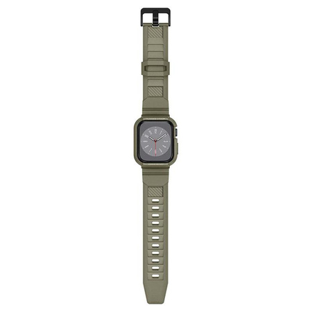 Spigen Rugged Armor Pro - Řemínek s pouzdrem pro Apple Watch 44/45 mm (Vintage Khaki)