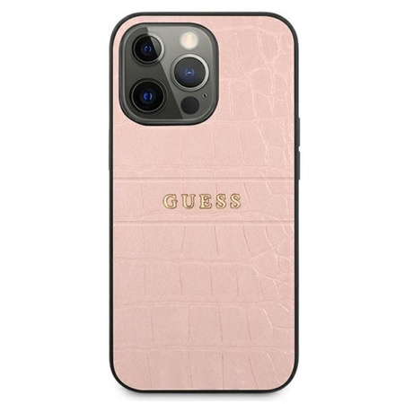 Guess Croco Stamp Lines - iPhone 13 Pro Case (pink)