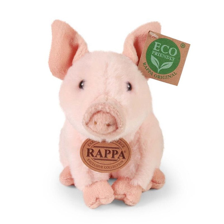 MASKOTKA PLUSZOWA RÓŻOWA ŚWINKA REALISTYCZNA 18cm RAPPA ECO DLA DZIECKA