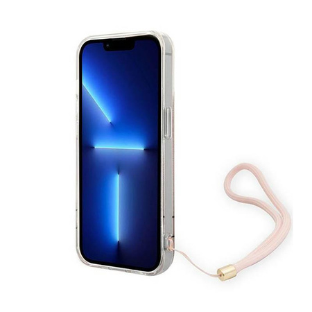 Guess 4G Print Cord - Etui ze smyczką iPhone 14 Pro Max (różowy)
