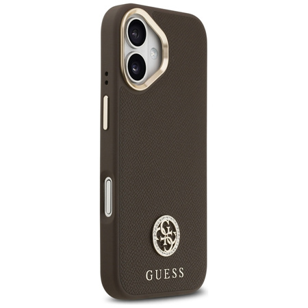 Guess Grained Strass Logo MagSafe - Pouzdro iPhone 17 (hnědý)