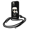 Karl Lagerfeld Fullbody Silicone Iconic Cord - iPhone 12 / 12 Pro Case (Black)