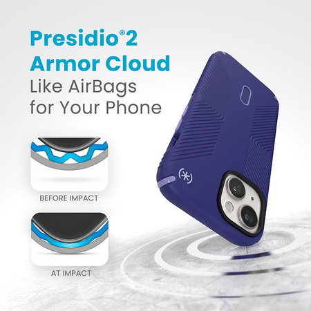 Speck Presidio2 Grip ClickLock & MagSafe - tok iPhone 15 / iPhone 14 / iPhone 13 (Future Blue/Purple Ink)