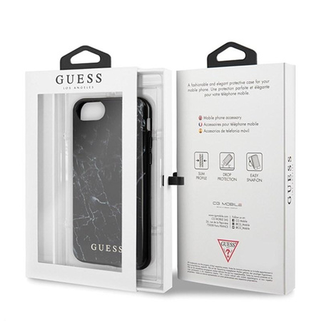 Guess Marble - tok iPhone SE 2020 / 8 / 7 (fekete)