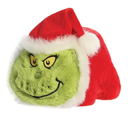 Grinch - Plyšová hračka / polštář Grinch v kostýmu Santa Clause 25 cm z kolekce Spudsters