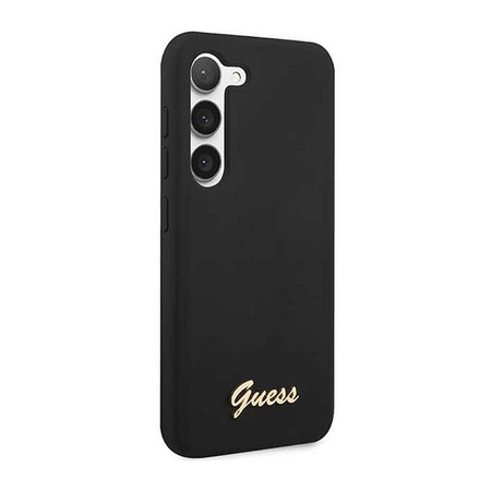 Guess Silicone Script Metal Logo - Samsung Galaxy S23 Case (black)