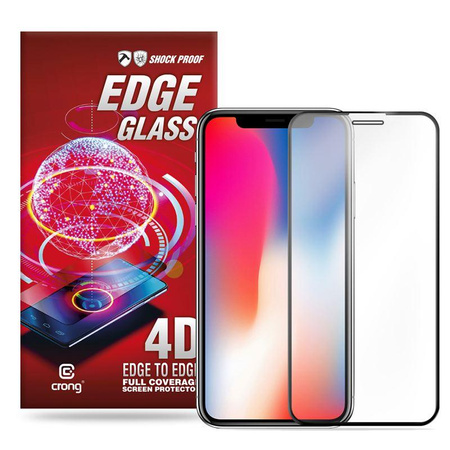 Crong Edge Glass 4D Full Glue - Szkło hartowane na cały ekran iPhone 11 Pro / iPhone Xs / X