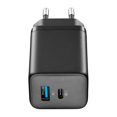Cellularline Multipower Micro GaN - USB-C & USB-A Power Delivery Chargeur secteur 45W (noir)