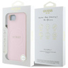 Guess Grained Ring MagSafe - Tasche für iPhone 16e (rosa)
