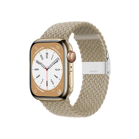 Crong Wave Band - Cinturino intrecciato per Apple Watch 38/40/41/42 mm (Beige pietra)