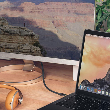 Moshi USB-C Monitor Kabel - USB-C Power Delivery 100W Kabel mit 4K/60 Hz (HDR) Unterstützung (Grau/Gold)