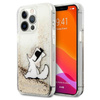 Karl Lagerfeld Liquid Glitter Choupette Fun - iPhone 13 Pro tok (arany)