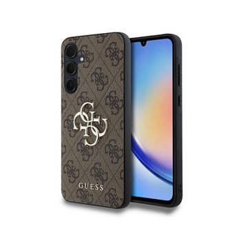 Guess 4G Big Metal Logo - Pouzdro Samsung Galaxy A35 5G (hnědý)
