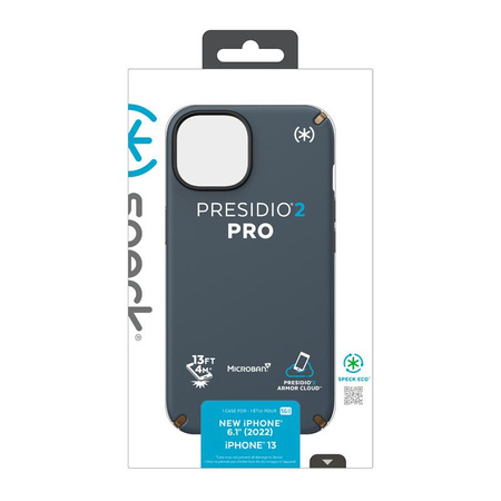 Speck Presidio2 Pro - Coque antibactérienne pour iPhone 14 / iPhone 13 (Charcoal / Cool Bronze / Slate)
