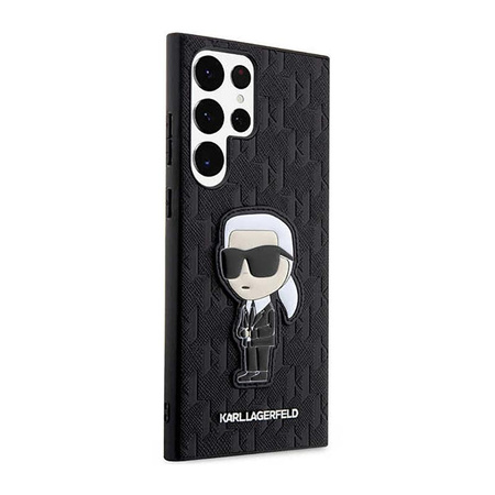Karl Lagerfeld NFT Saffiano Monogram Ikonik - pouzdro pro Samsung Galaxy S23 Ultra (černé)