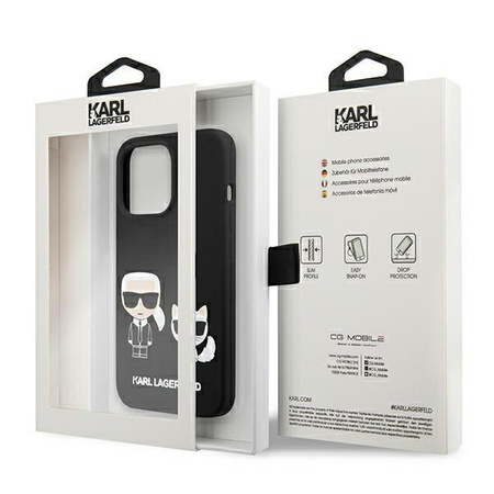 Karl Lagerfeld Slilicone Karl & Choupette Magsafe - Etui iPhone 13 Pro (czarny)