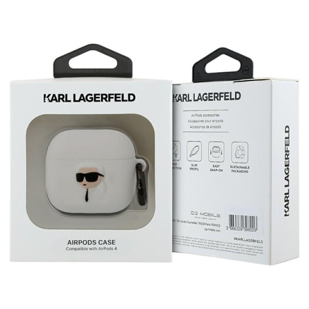 Karl Lagerfeld 3D Silicone NFT - Hülle AirPods 4 (weiß)