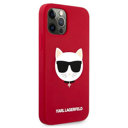 Silikonové pouzdro Karl Lagerfeld Choupette Head - iPhone 12 Pro Max (červené)