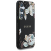Guess Grained Flower Pattern MagSafe - étui pour Samsung Galaxy S25 (noir)