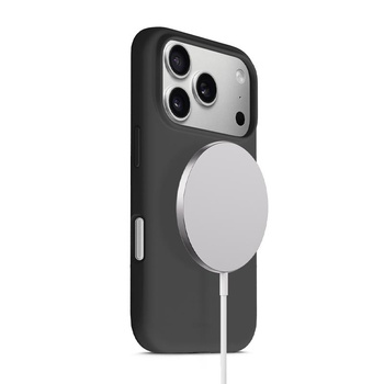MAGSAFE SILICONE ETUI FOR IPHONE 17 PRO Crong BLACK MAGNETIC CASE
