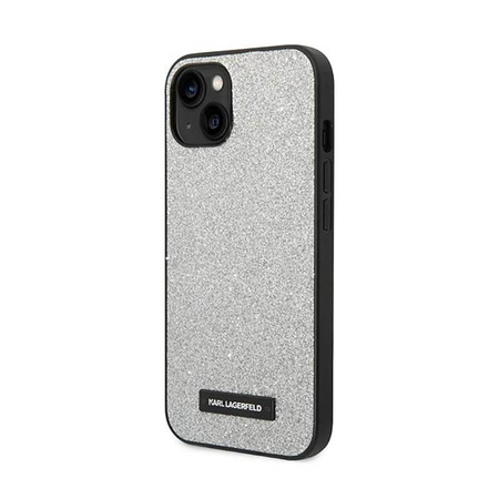 Karl Lagerfeld Glitter Plaque Logo - Etui iPhone 14 (srebrny)