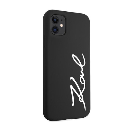 Karl Lagerfeld Silicone Signature - pouzdro pro iPhone 11 (černé)