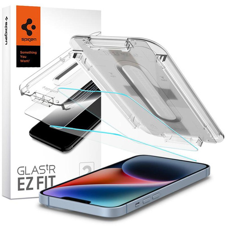 Spigen GLAS.TR EZ FIT 2-Pack - Edzett üveg iPhone 16e / iPhone 14 / iPhone 13 Pro / iPhone 13-hoz 2 db
