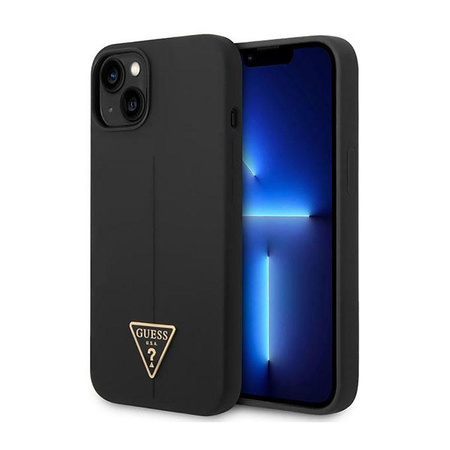 Guess Silicone Triangle Logo - Hülle für iPhone 14 Plus (Schwarz)