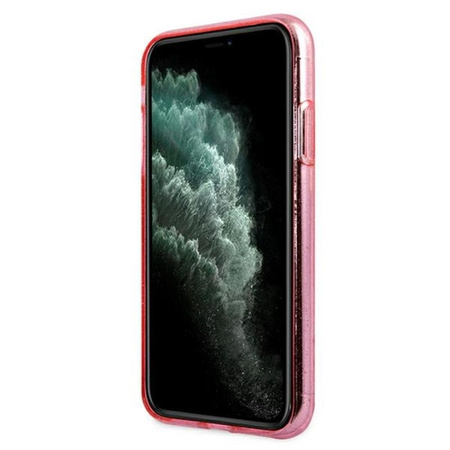 Karl Lagerfeld Choupette Head Glitter - pouzdro pro iPhone 11 (růžové)