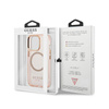 Guess Gold Outline Translucent MagSafe - iPhone 13 Pro Case (pink)