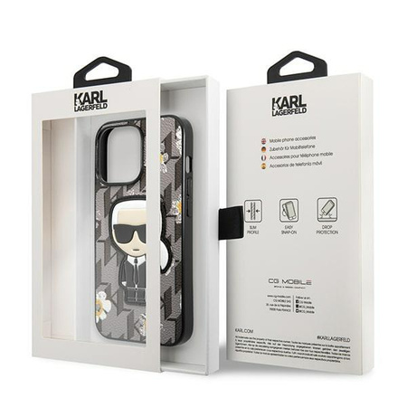 Karl Lagerfeld Iconic Karl Flower - iPhone 13 Pro Max Case (gray)