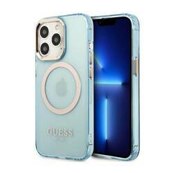 Guess GUHMP13LHTCMB iPhone 13 Pro / 13 6,1" niebieski/blue hard case Gold Outline Translucent MagSafe