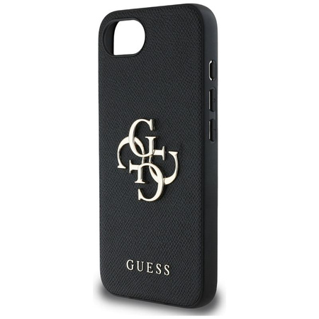 Guess Grained Big 4G Logo Small Classic Logo - Pouzdro na iPhone 16e (černé)