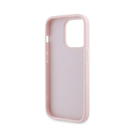 Karl Lagerfeld Diagonális steppelt írás - iPhone 14 Pro Max tok (rózsaszín)