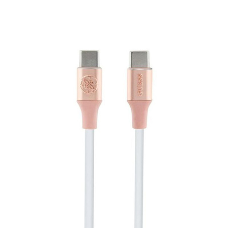Guess Ebossed Logo - Câble de charge rapide USB-C vers USB-C 1,5 m (rose)