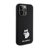 Karl Lagerfeld Silicone Choupette Metal Pin - pouzdro pro iPhone 15 Pro Max (černé)